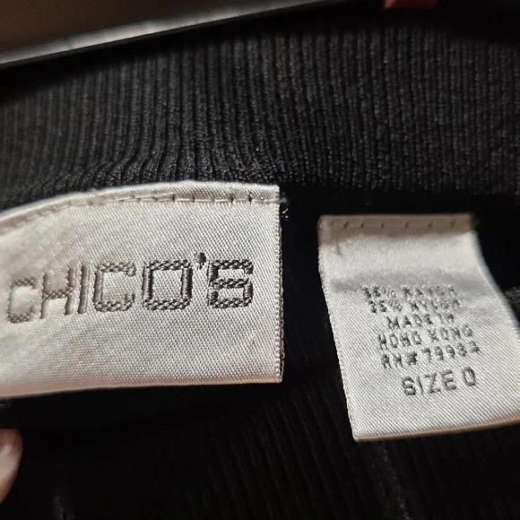 Chico's Elegant Black Woven Dress Pants Womens Size 0 (W492) - Picture 4 of 6